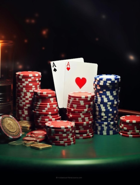 Vista delle fiches di gioco del casinò