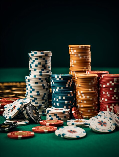 Vista delle fiches di gioco del casinò