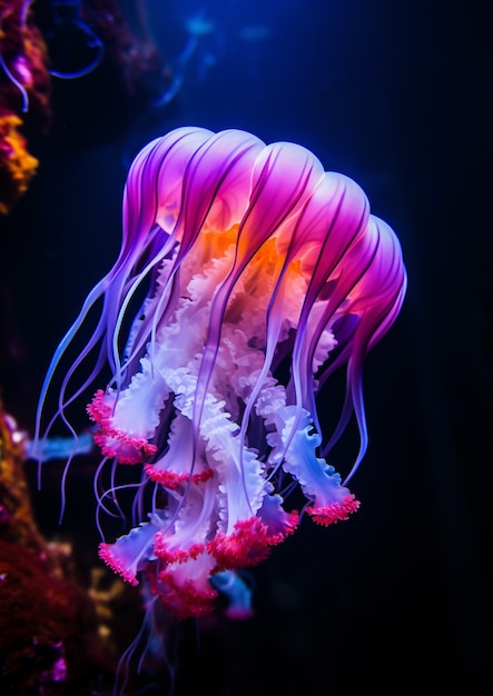 Vista delle maestose meduse nell'oceano