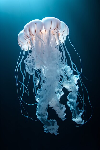 Vista delle maestose meduse nell'oceano