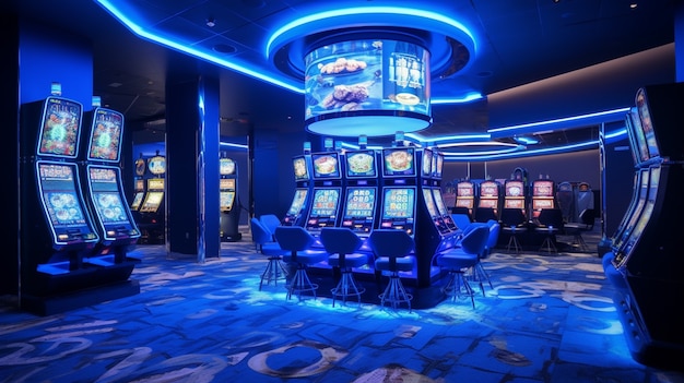 Vista delle slot machine in un casinò