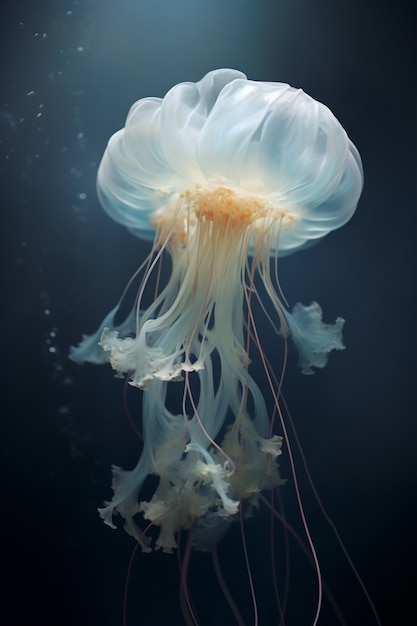 Vista di bellissime meduse che nuotano nell'acqua