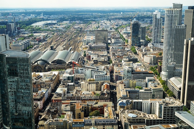 Vista di Francoforte da un grattacielo Germania