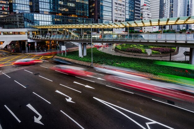 Vista di traffico di Hong Kong