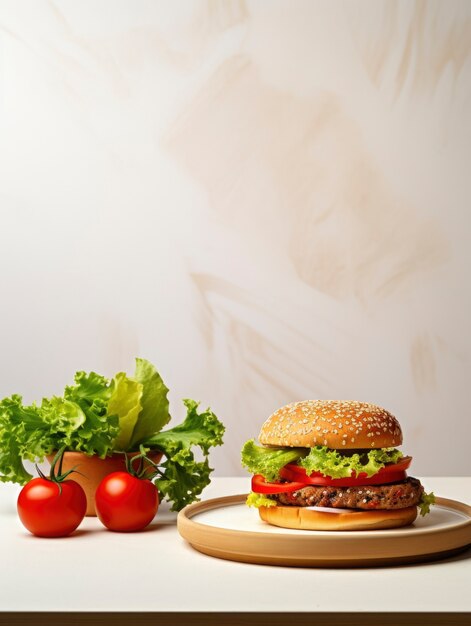 Vista di un delizioso hamburger con panini e formaggio