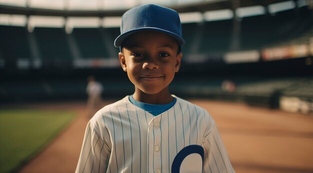 Vista di un giovane giocatore di baseball