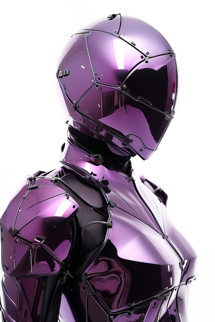 Foto gratuito vista di un robot femminile viola per la celebrazione della giornata della donna