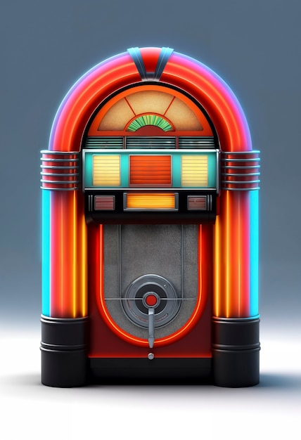 Vista di una jukebox dall'aspetto retro