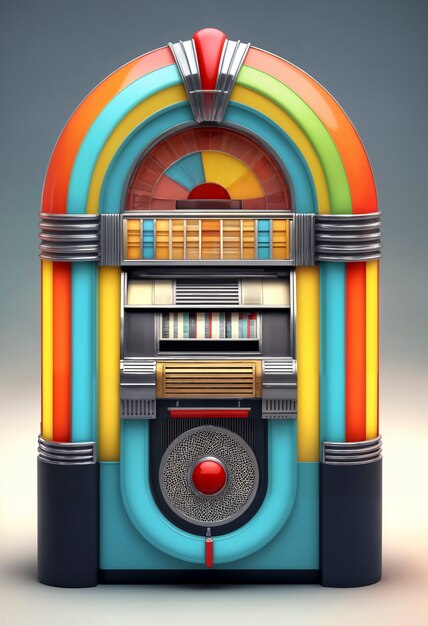 Vista di una jukebox dall'aspetto retro