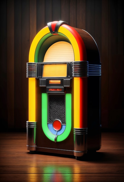 Vista di una jukebox dall'aspetto retro