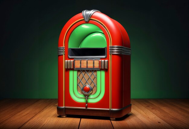 Vista di una jukebox dall'aspetto retro