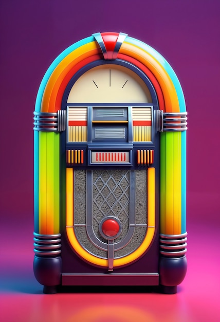 Vista di una macchina musicale retro jukebox