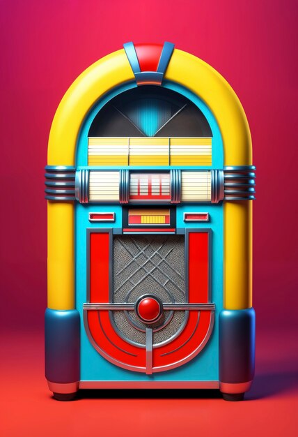 Vista di una macchina musicale retro jukebox