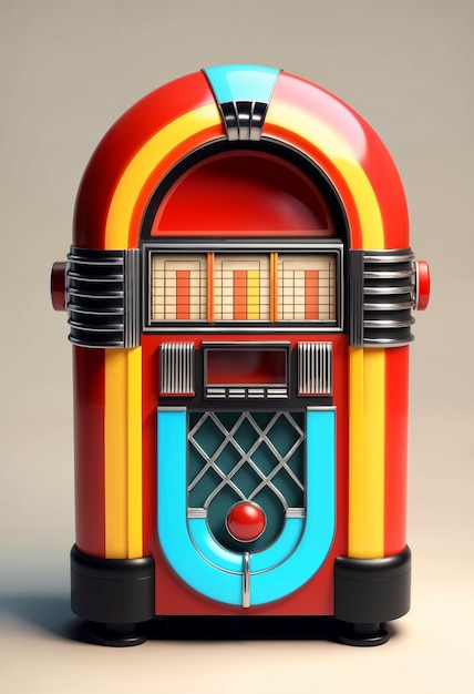 Vista di una macchina musicale retro jukebox
