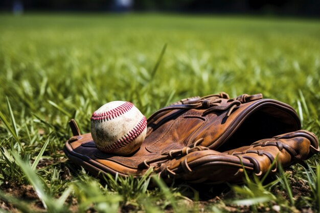 Vista di una palla da baseball