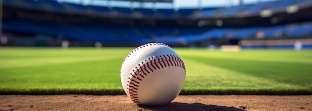Vista di una palla da baseball