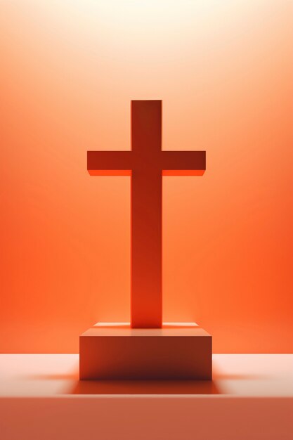 Vista di una semplice croce religiosa 3D