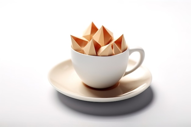 Vista di una tazza di caffè 3D