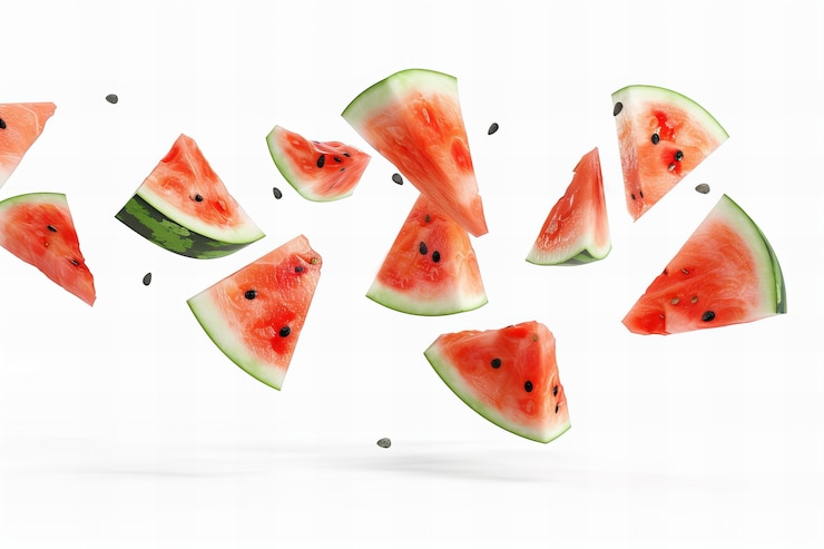 Foto gratuito vista fotorealista del delizioso frutto dell'anguria