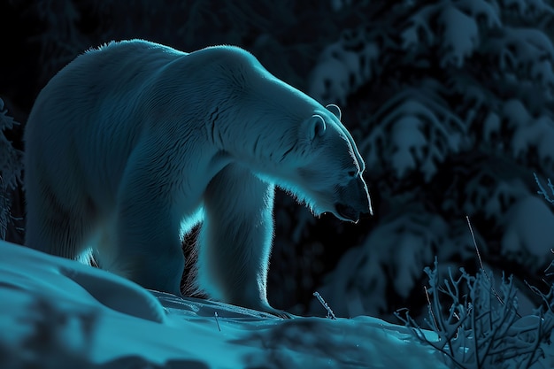 Vista fotorealista dell'orso selvatico nel suo ambiente naturale