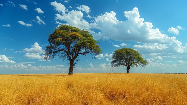 Vista fotorealista di un albero in natura con rami e tronco