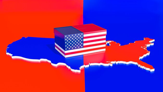 Vista frontale del concetto di elezioni negli Stati Uniti