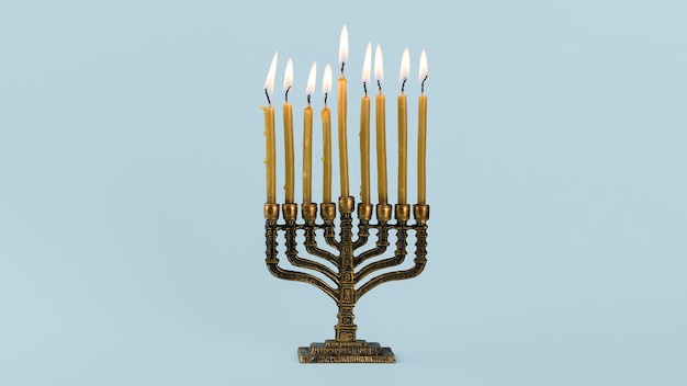 Vista frontale del concetto di Hanukkah con copia spazio
