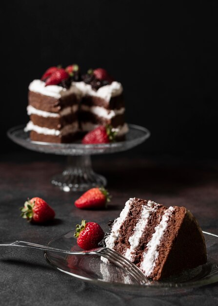 Vista frontale del delizioso concetto di torta