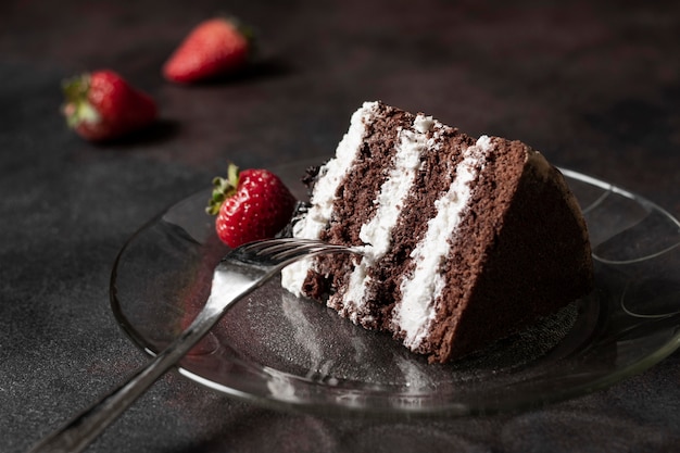 Vista frontale del delizioso concetto di torta