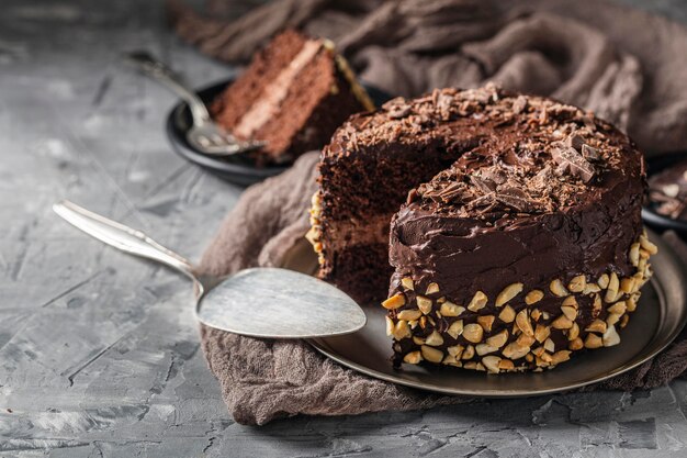 Vista frontale del delizioso concetto di torta