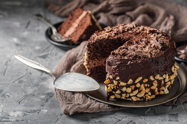 Vista frontale del delizioso concetto di torta