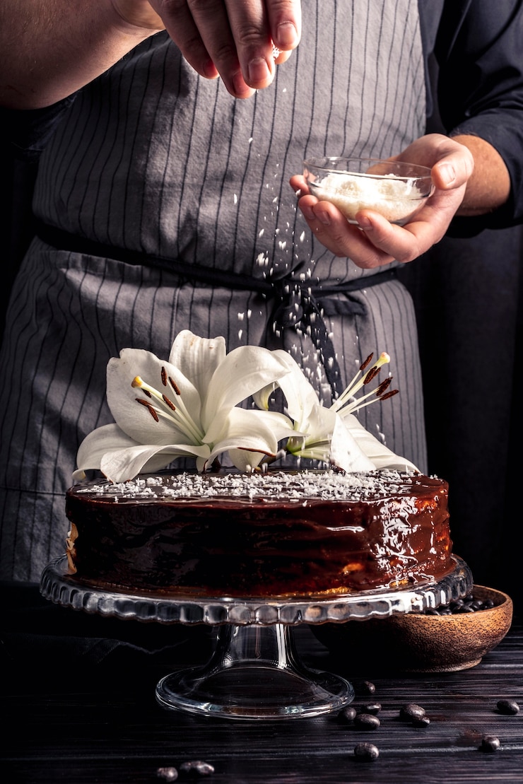 Foto gratuito vista frontale della deliziosa torta al giglio