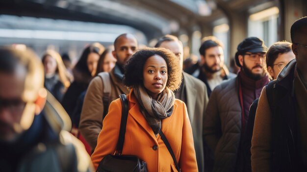 Vista frontale delle persone stile di vita della città