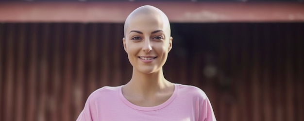 Vista frontale donna positiva con cancro