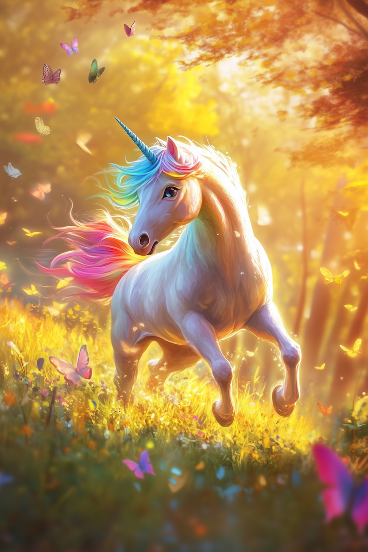 Foto gratuito vista in stile artistico digitale dell'unicorno fantastico