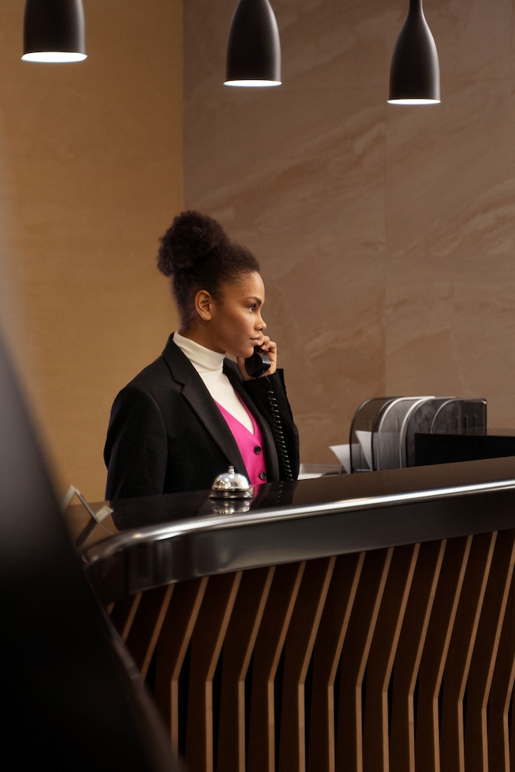 Foto gratuito vista laterale donna che parla al telefono