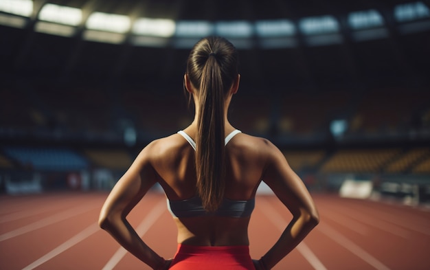 Vista posteriore di una corridore femminile