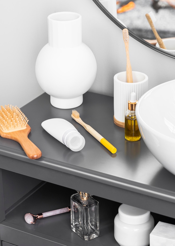 Foto gratuito vista ravvicinata del concetto di cosmetici eco