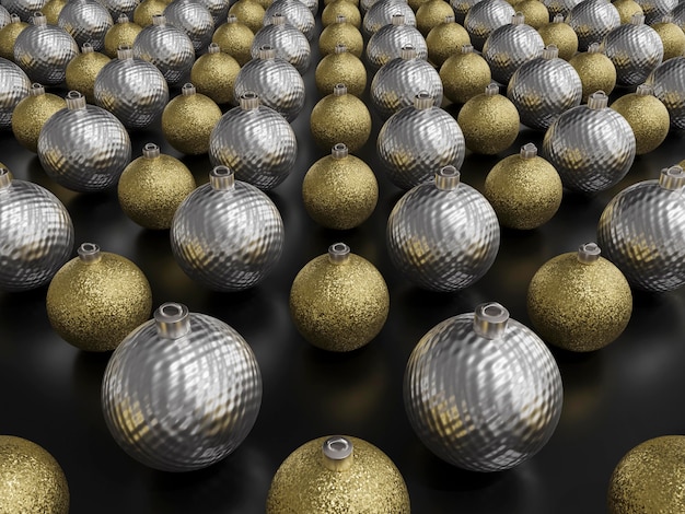 Vista ravvicinata del concetto di palle di Natale