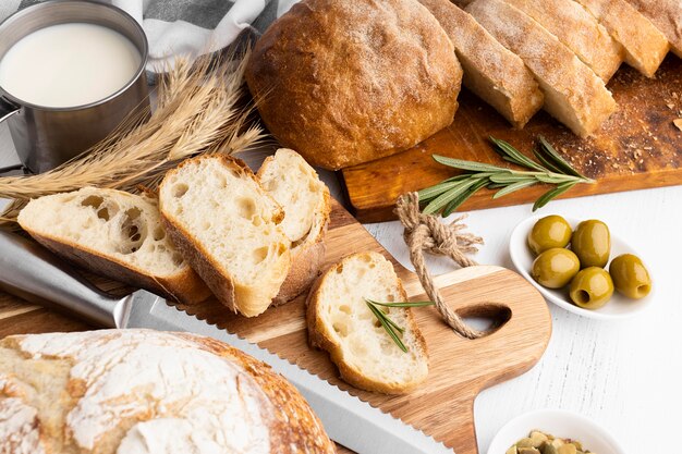 Vista ravvicinata del delizioso concetto di pane