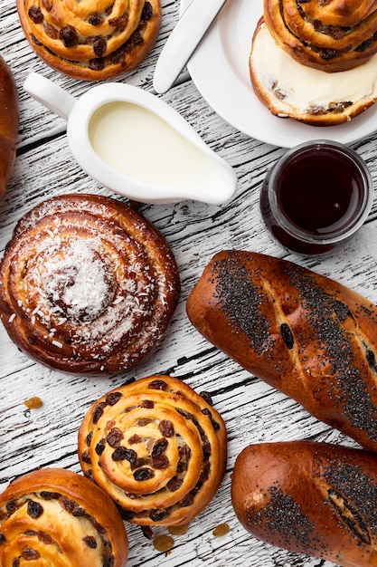 Vista ravvicinata del delizioso concetto di pasticceria