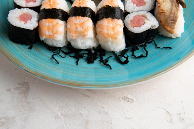 Vista ravvicinata del delizioso concetto di sushi