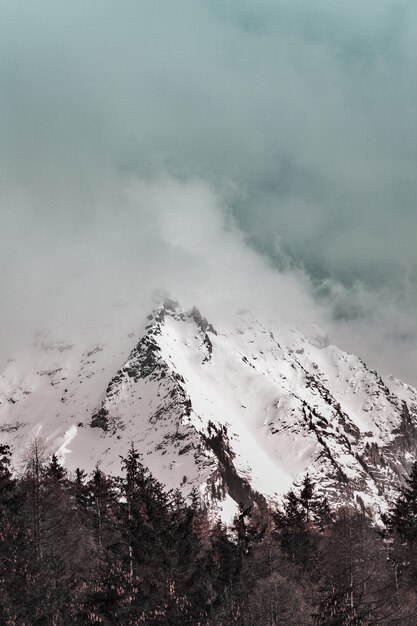 Vista scenica della montagna ricoperta neve
