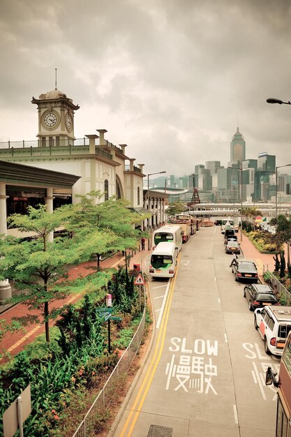 Vista sulla strada di Hong Kong