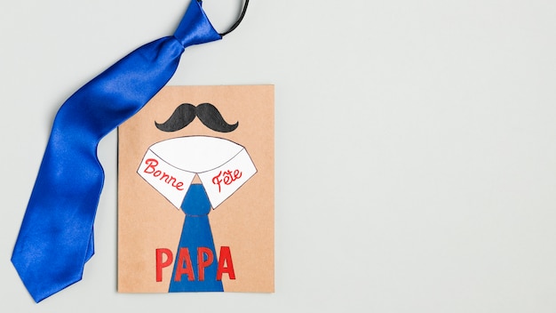 Vista superiore festa del papà disegno con spazio di copia