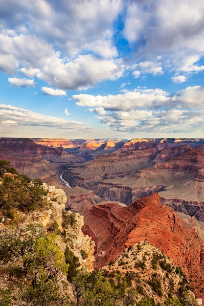 Vista verticale del Grand Canyon, USA.