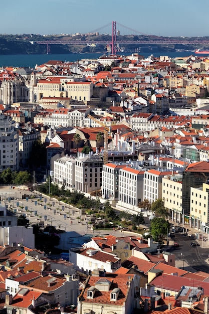 Vista verticale di Lisbona, Portogallo