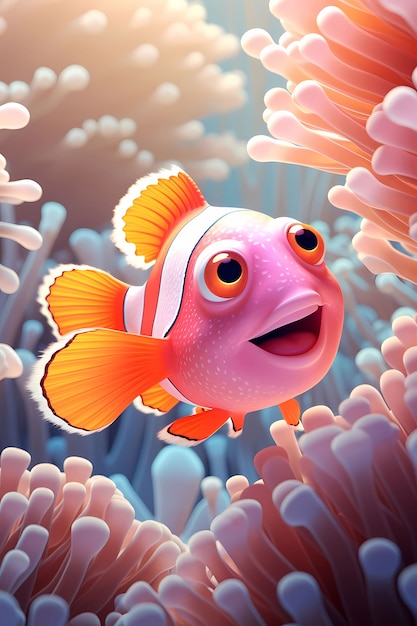 Visualizzazione di pesci animati in 3d
