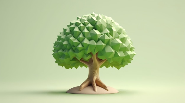 Visualizzazione di un albero 3D con effetto poli