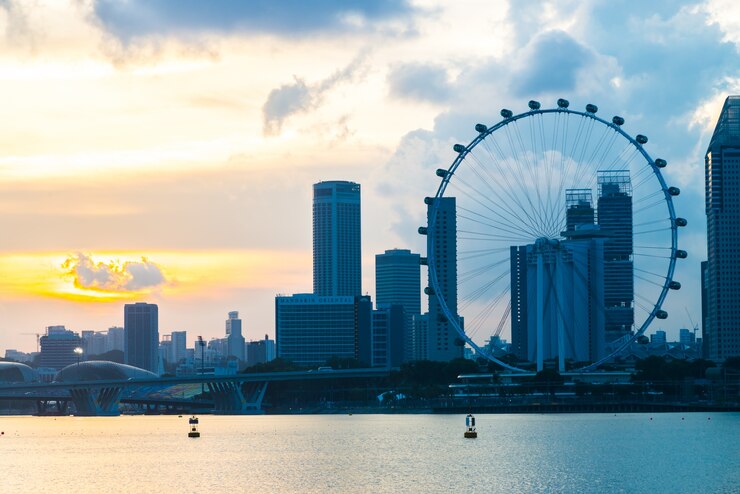 Foto gratuito volantino di singapore